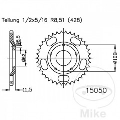 ESJOT Transmission plate crown 55T P-428 Ø062 MM Ø108 727.12.40