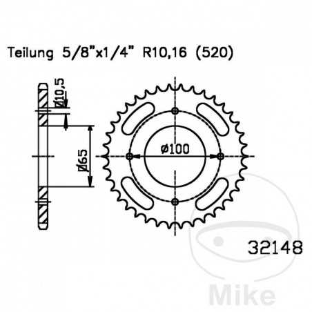 ESJOT Transmission plate crown 35T P-520 Ø65 MM Ø100 727.01.45