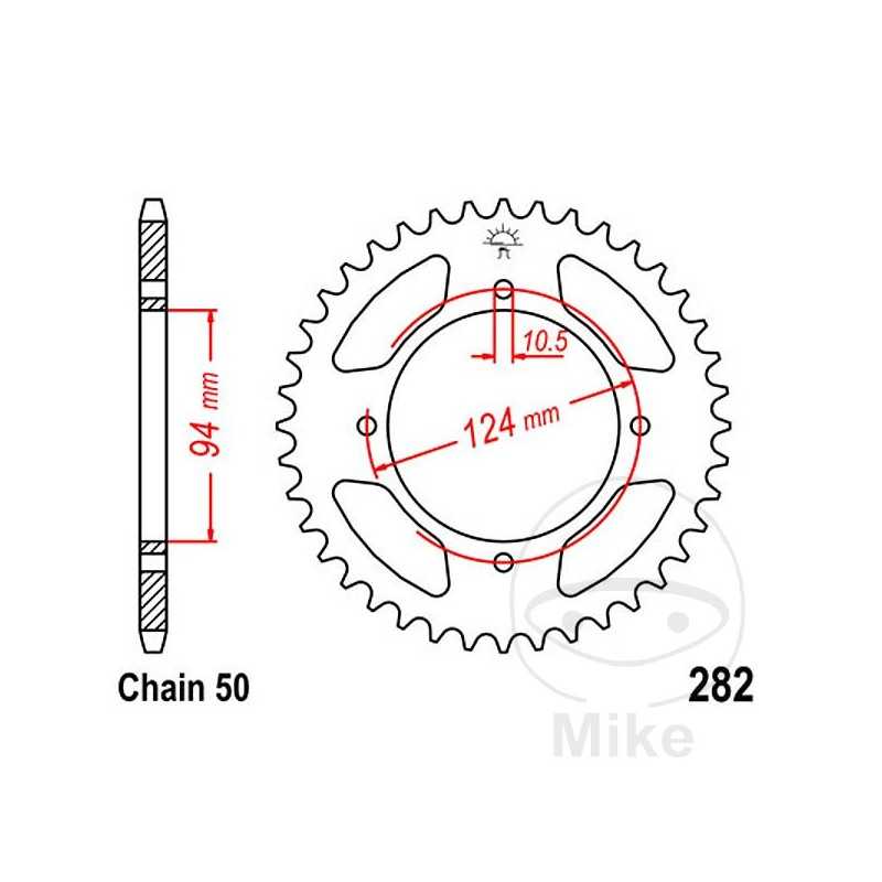 JT SPROCKETS Corona plato transmisión 37T P-530 Ø94 MM Ø124 727.20.81