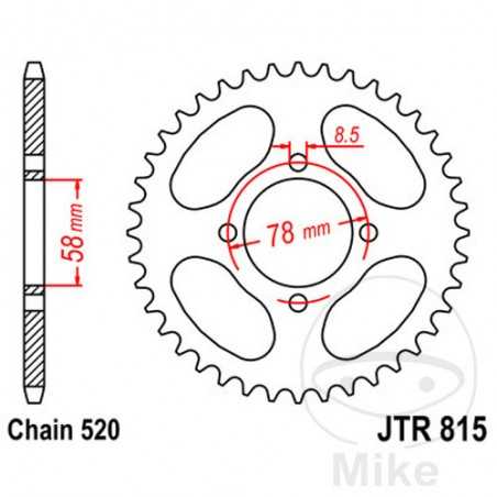 JT SPROCKETS Corona plato transmisión 35T P-520 Ø58 MM Ø78 727.02.98