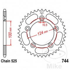 JT SPROCKETS Corona plato transmisión 36T P-525 Ø100 MM Ø124 727.03.66