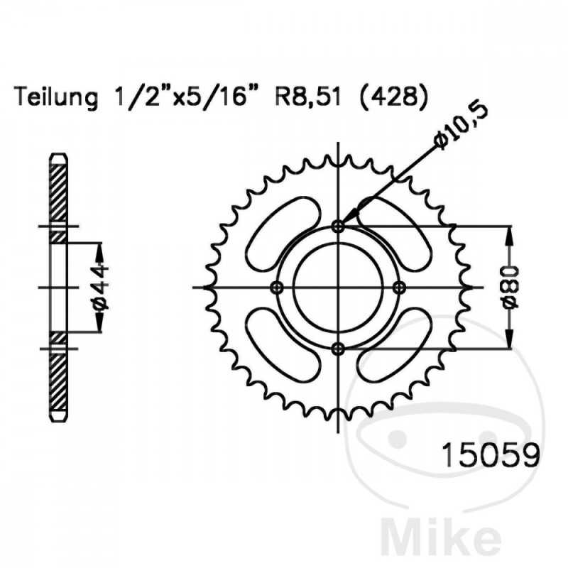 ESJOT Transmission plate crown 35T P-428 Ø44 MM Ø80 727.03.80