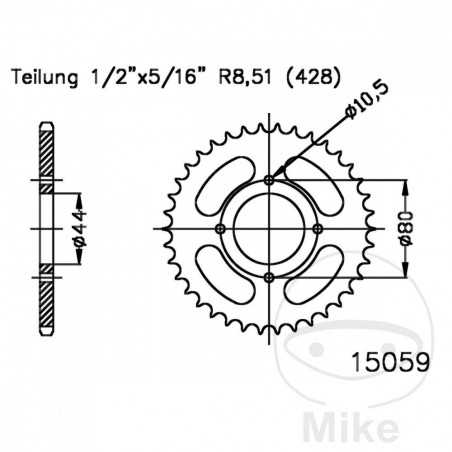 ESJOT Corona plato transmisión 35T P-428 Ø44 MM Ø80 727.03.80
