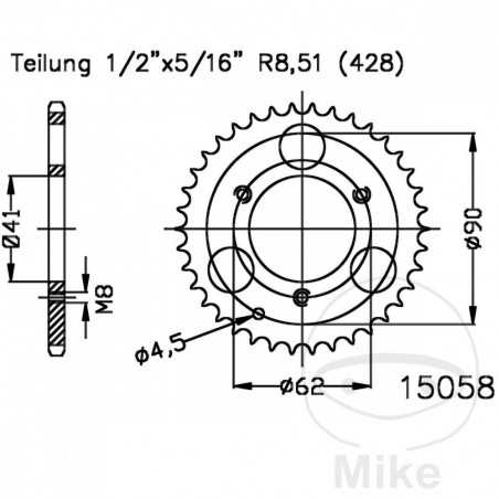 ESJOT Transmission plate crown 35T P-428 Ø41 MM Ø62 727.04.80