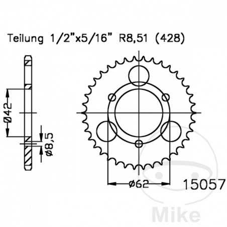ESJOT Transmission plate crown 32T P-428 Ø42 MM Ø62 727.03.92