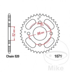 JT SPROCKETS Corona plato transmisión 31T P-520 Ø52 MM Ø86 727.04.20