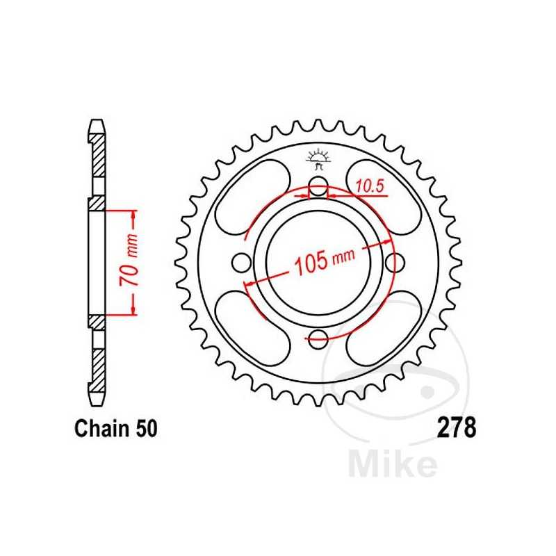 JT SPROCKETS Corona plato transmisión 34T P-530 Ø70 MM Ø105 727.37.40