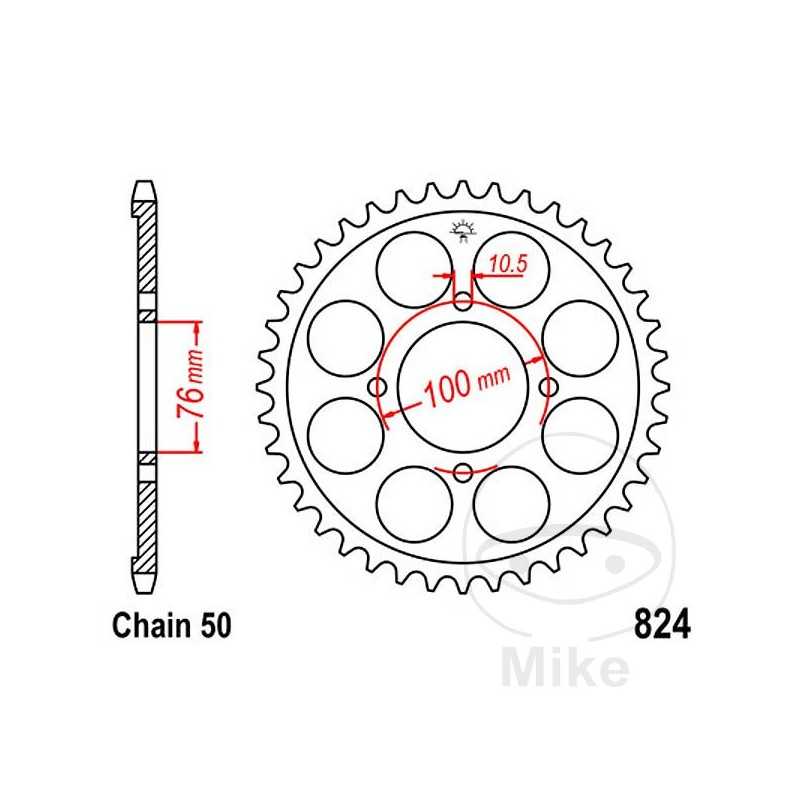 JT SPROCKETS Corona plato transmisión 40T P-530 Ø76 MM Ø100 727.09.79