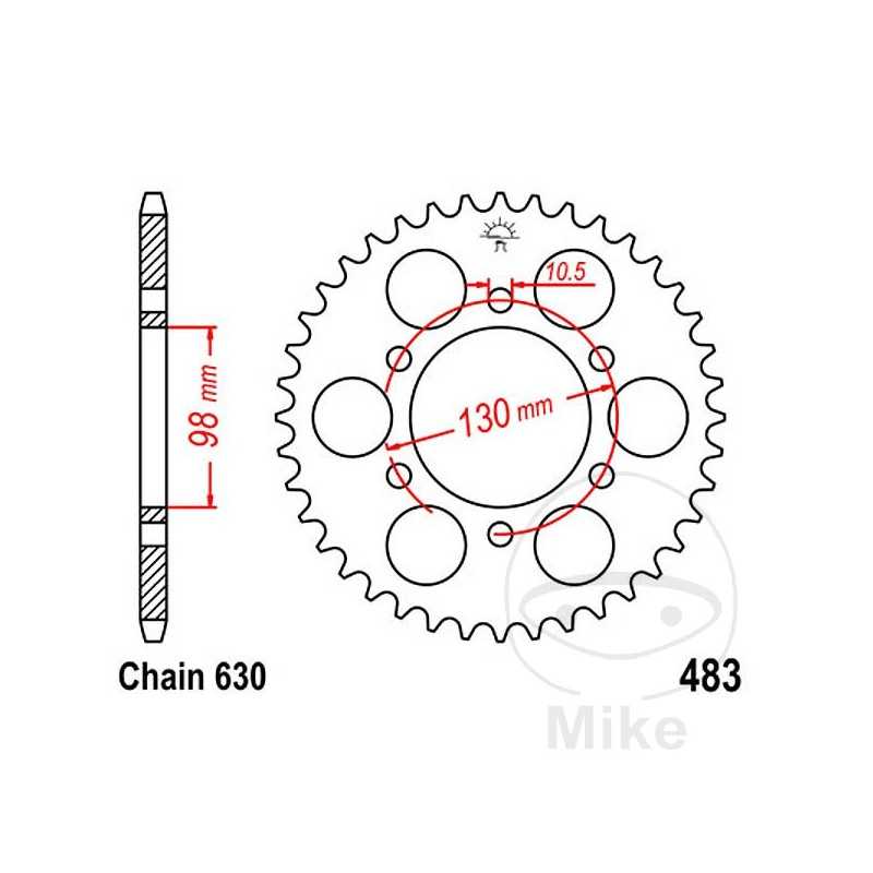 JT SPROCKETS Corona plato transmisión 35T P-630 Ø98 MM Ø130 727.21.64