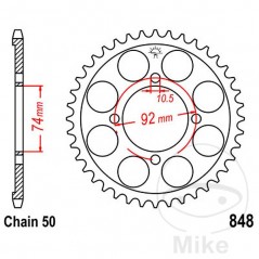 JT SPROCKETS Corona plato transmisión 39T P-530 Ø74 MM Ø92 727.24.53