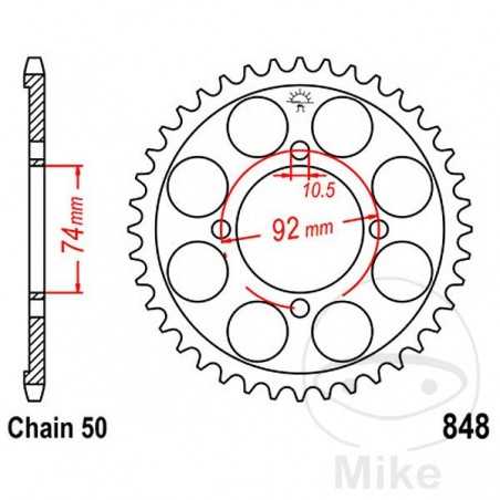 JT SPROCKETS Transmission plate crown 39T P-530 Ø74 MM Ø92 727.24.53