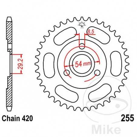 JT SPROCKETS Corona plato transmisión 40T P-420 Ø29.2 MM Ø54 727.37.36