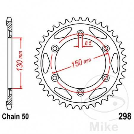 JT SPROCKETS Corona plato transmisión 40T P-530 Ø130 MM Ø150 727.37.43