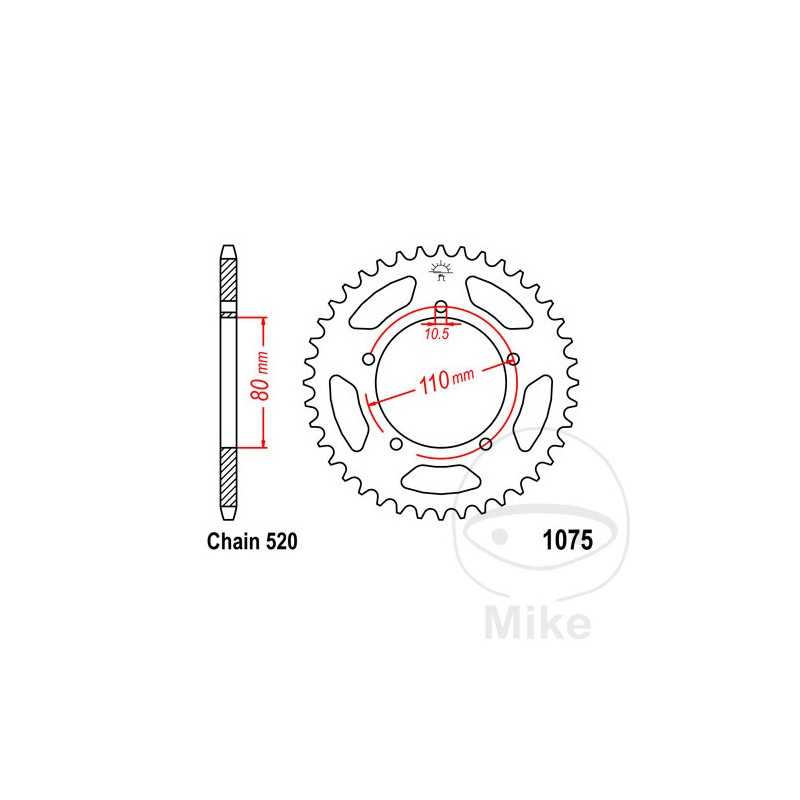 JT SPROCKETS Corona plato transmisión 36T P-520 Ø80 MM Ø110 727.41.03