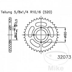ESJOT Transmission plate crown 53T P-520 Ø062 MM Ø080 727.06.63