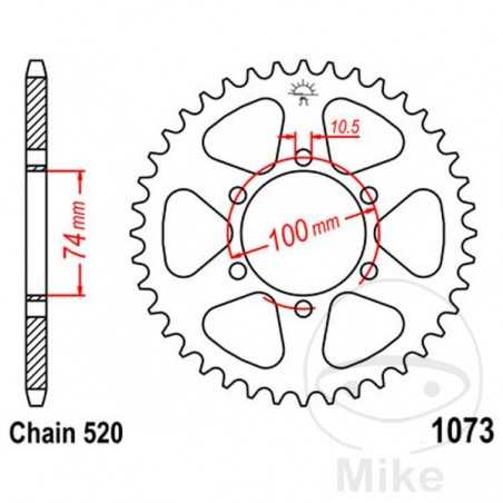 JT SPROCKETS Transmission plate crown 46T P-520 Ø074 MM Ø100 727.12.08