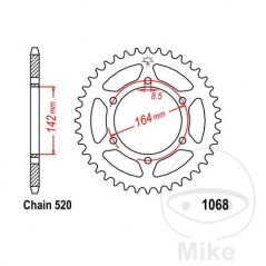 JT SPROCKETS Corona plato transmisión 46T P-520 Ø142 MM Ø164 727.12.16