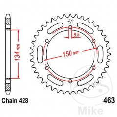 JT SPROCKETS Corona plato transmisión 48T P-428 Ø134 MM Ø150 727.57.87