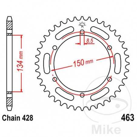 JT SPROCKETS Transmission plate crown 50T P-428 Ø134MM Ø150 MM 727.67.85
