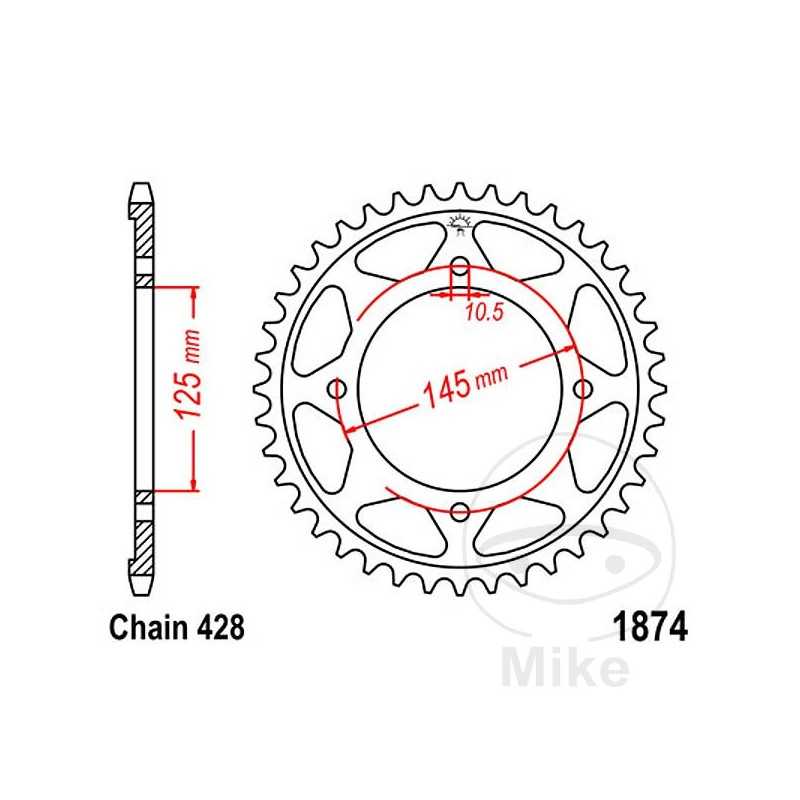 JT SPROCKETS Corona plato transmisión 59T P-428 Ø125 MM Ø145 727.66.52