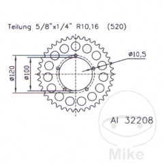 ESJOT Corona plato transmision 40T P-520 Ø100 MM Ø120 758.26.61