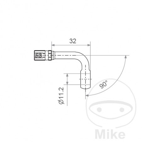 Banjo for brake hose HD TYP119 11.2 MM 90 757.01.33