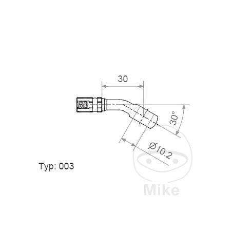 Banjo for brake hose TYP003 10 MM 30 757.02.43