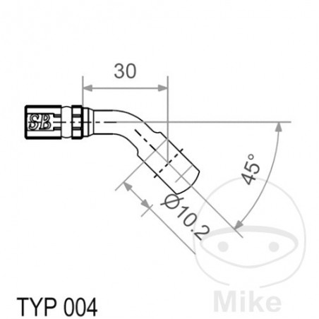 Banjo for brake hose TYP004 10 MM 45 757.18.21