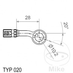 Banjo for brake hose TYP020 10 MM 20S 757.02.59