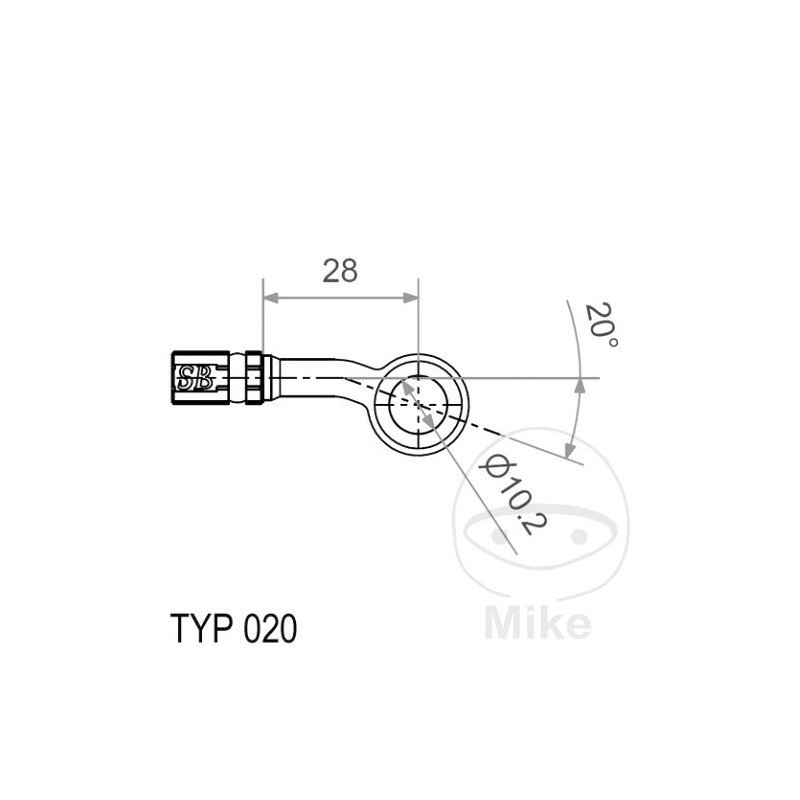 Banjo for brake hose TYP020 10 MM 20S 757.02.59