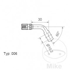 Banjo for brake hose TYP006 10 MM 60 INOX 757.03.98