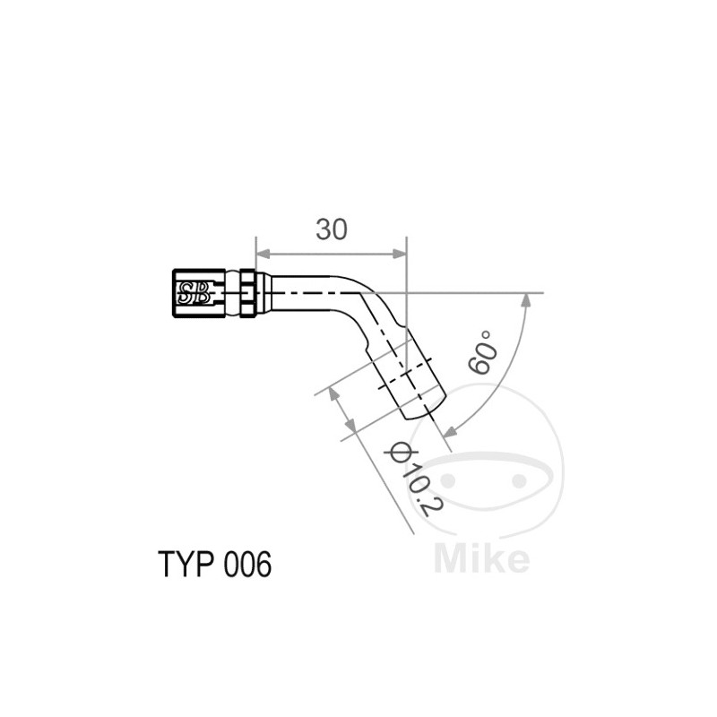 Banjo for brake hose TYP006 10 MM 60 757.18.47