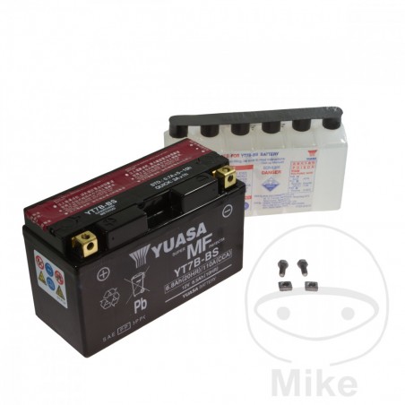 YUASA Maintenance-free battery with electrolyte YT7B-BS 707.08.32