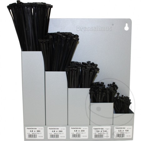 DRESSELHAUS Assortment of 500 cable ties with wall support 158.73.44