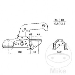 ALBE BERNDES Cabezal enganche de bola remolque 1500 KG EM150R-B 50/51 MM 338.42.94