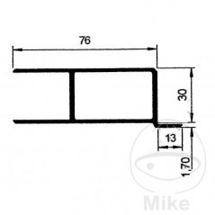 Aluminum lock for trailer right side panel 300 MM 338.24.01