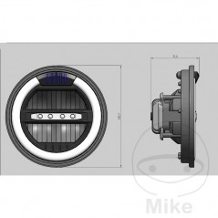 Headlight with dipped beam and position light 6 1/2" LED 774.08.17