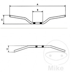 DOMINO Motocross Handlebar 22 MM VINTAGE 730.02.90
