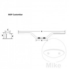 FEHLING Manillar de acero con muesca 1" MSP CUSTOMBAR 730.03.42