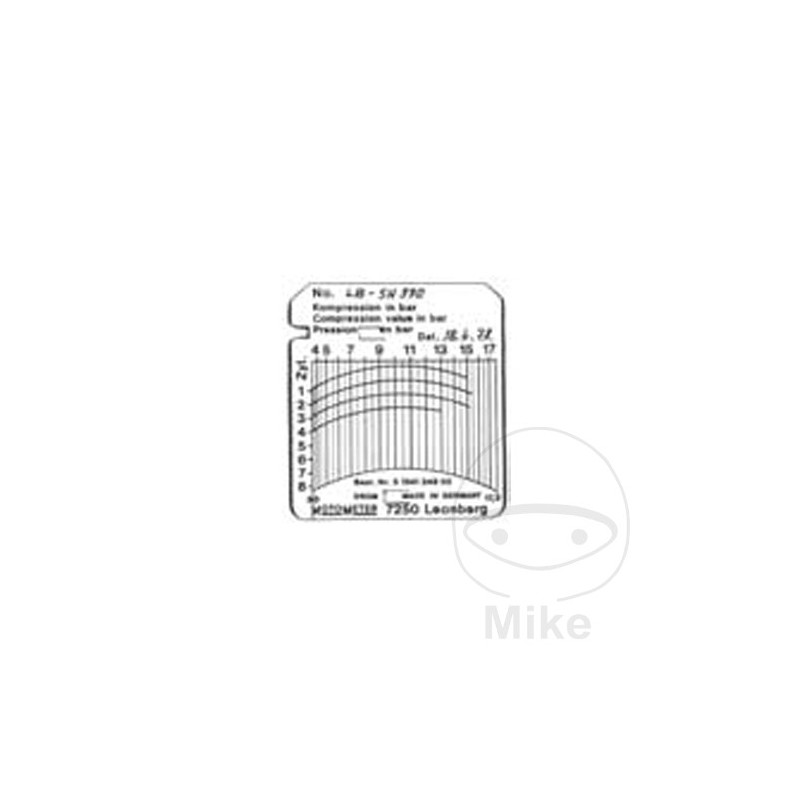 MOTOMETER Pack 100 chart sheets to record pressure 12 BAR 614.41.58