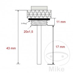 JMP Indicador directo temperatura de aceite 20 X 1.5 MM ALTN: 7090108 709.00.78