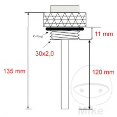JMP Indicador directo temperatura de aceite 30 X 2.0 MM ALTN: 7090110 709.00.95