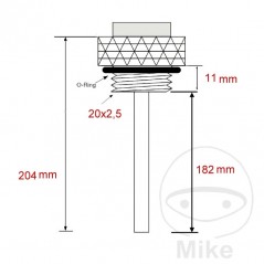 JMP Direct oil temperature indicator 20 X 2.5 MM 709.01.03