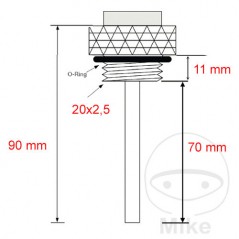 JMP Direct oil temperature indicator 20 X 2.5 MM ALTN: 7090129 709.13.09