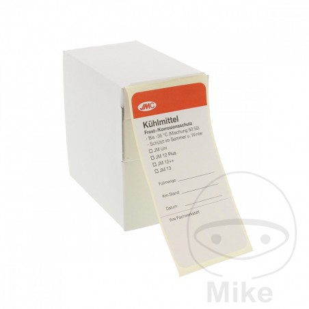 JMC Box of 100 German coolant change labels 998.90.23