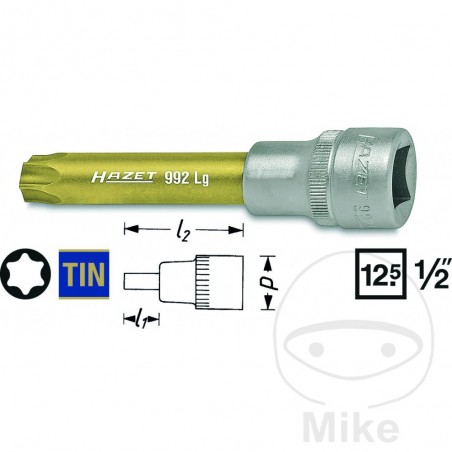 HAZET torx screwdriver bit 1/2 T60 83 MM 605.28.72