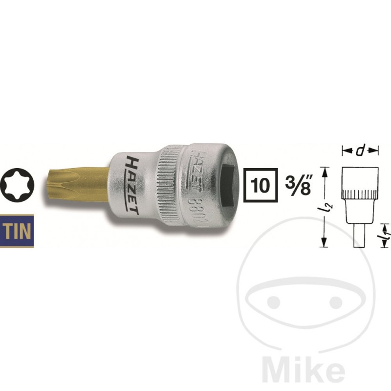 HAZET Torx bit socket 3/8 T27 43.5 MM 608.35.39