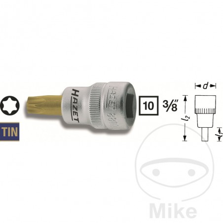HAZET Vaso de punta Torx 3/8 T27 43.5 MM 608.35.39