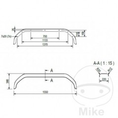 Guardabarros de plastico para remolque H380 B220 S1500 338.04.09