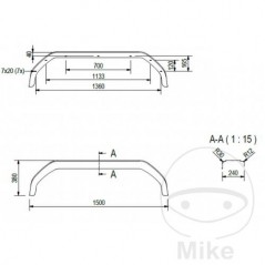 Plastic fenders for trailer H380 B240 S1500 338.04.17